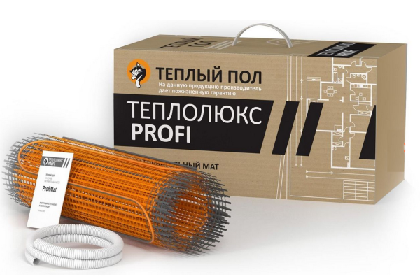 Теплолюкс Комплект теплых полов  ProfiMat160-2,5 без регулятора (двужильный мат, 2,5 кв.м, 450 Вт)